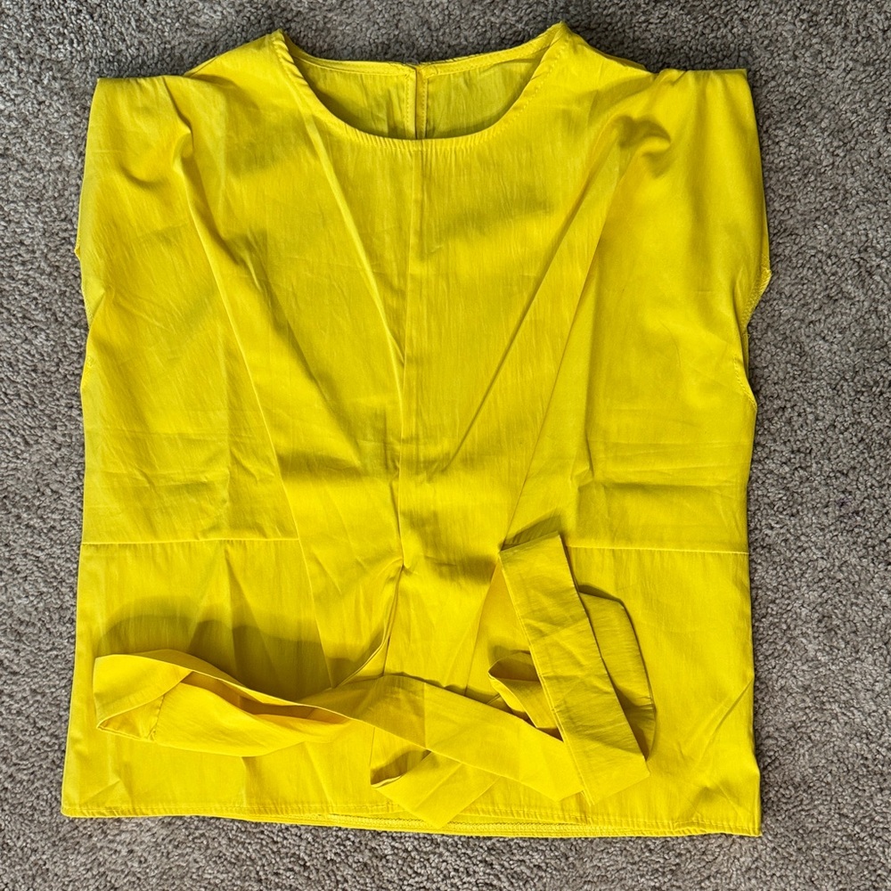 Bright Yellow Women's Belted Sleeveless Top